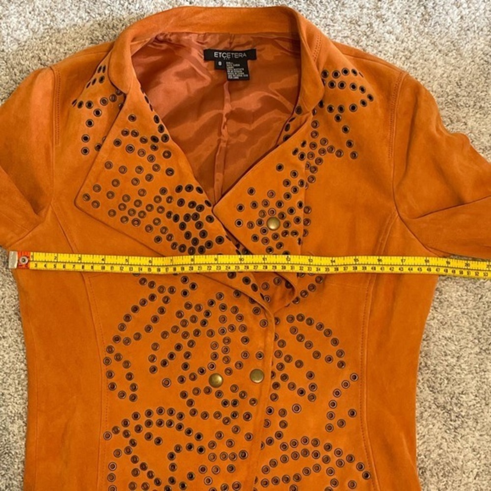 Orange Studded Women's Jacket - Picture 7 of 8